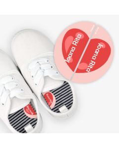  Left and Right Shoe Labels - Heart